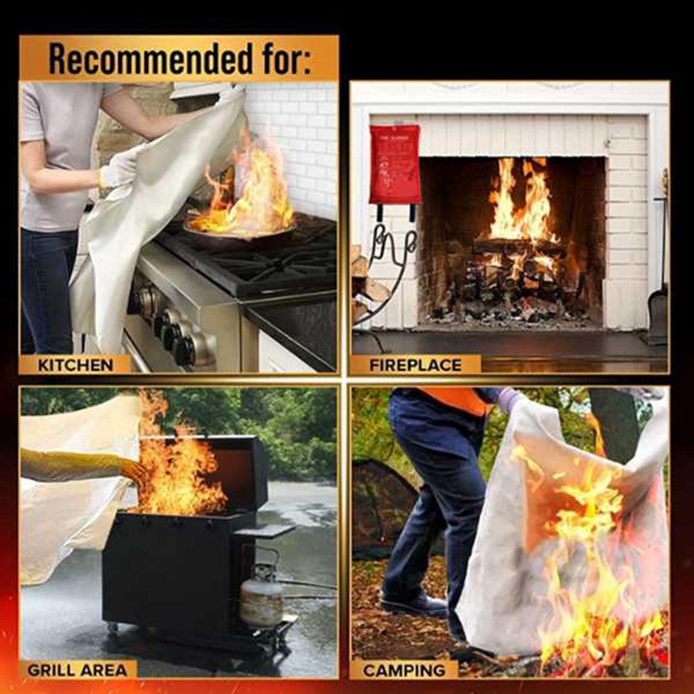 Fire Blanket Kitchen - AED2-Manta antincendio di emergenza, coperta antincendio,