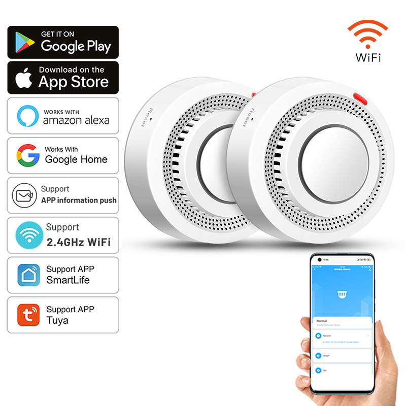 Smoke Detector Interconnected - Confezione da 2 Rilevatori di Fumo