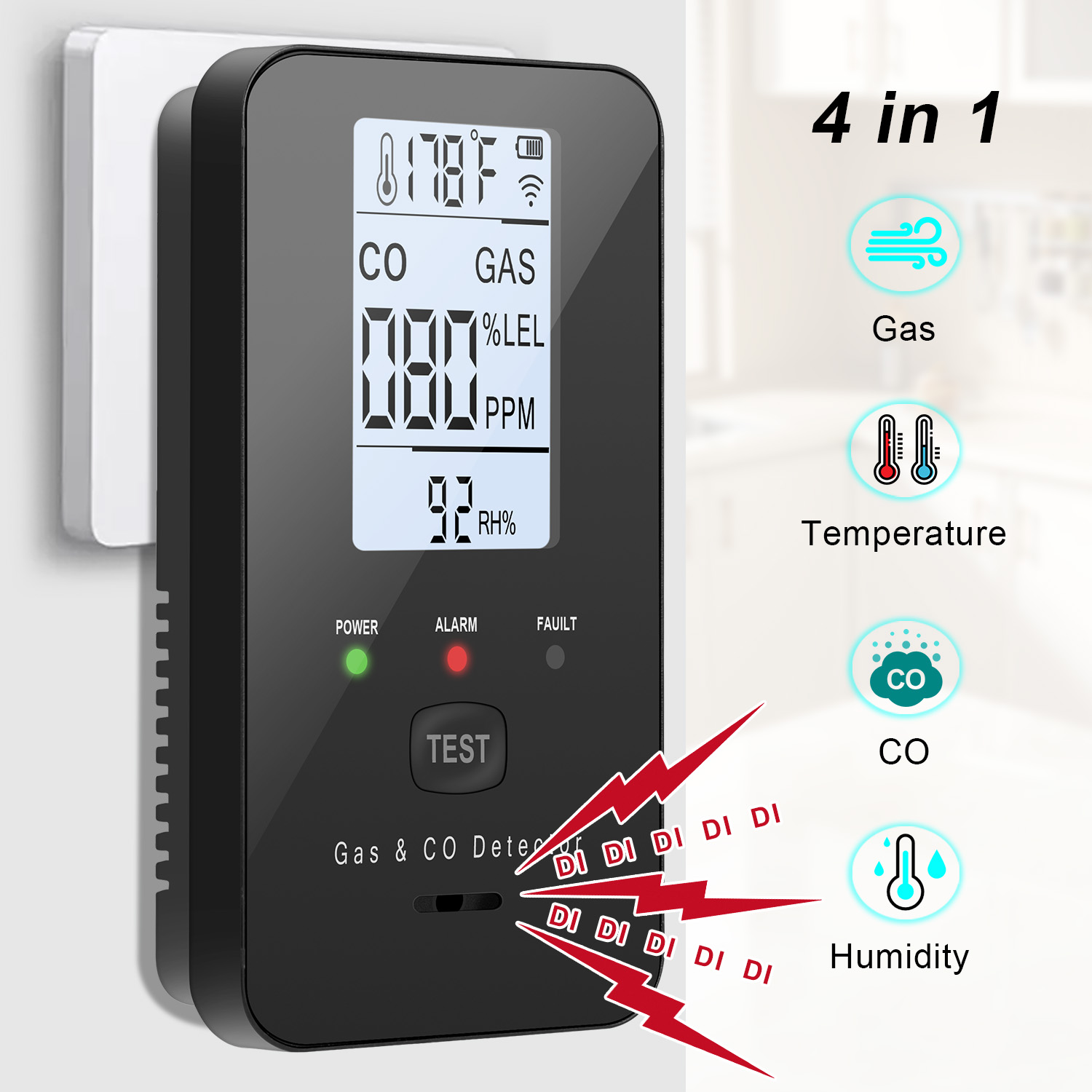 Rilevatore di gas naturale e m - Co Detector Plug recensione e prezzo