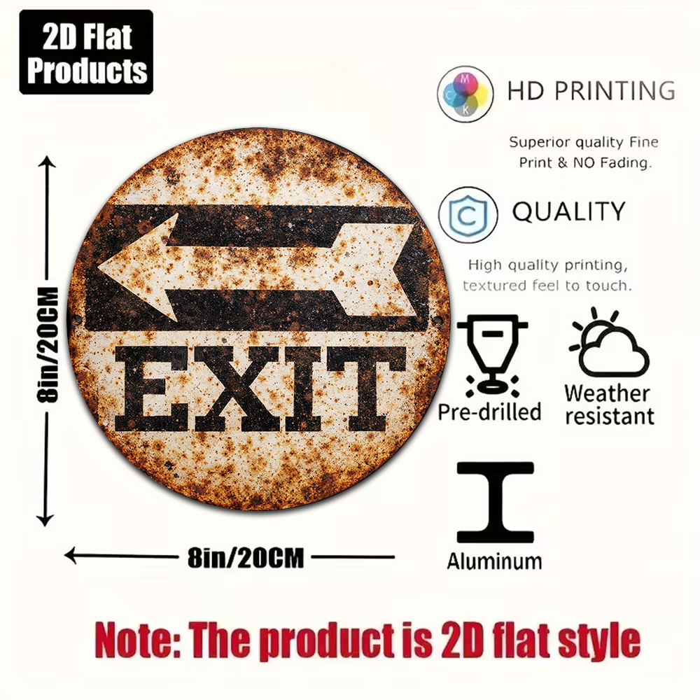 Targa in Metallo 2D 8x8in/20x2 - Emergency Exit Sign recensione e prezzo