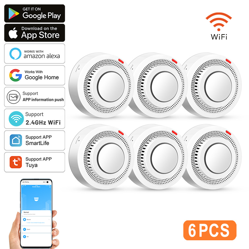 Confezione da 6 Sensori di Fum - Smoke Detector Interconnected recensione e prezzo